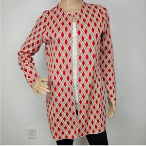 J McLaughlin Open front sweater cardigan jacket long sleeves cotton blend medium